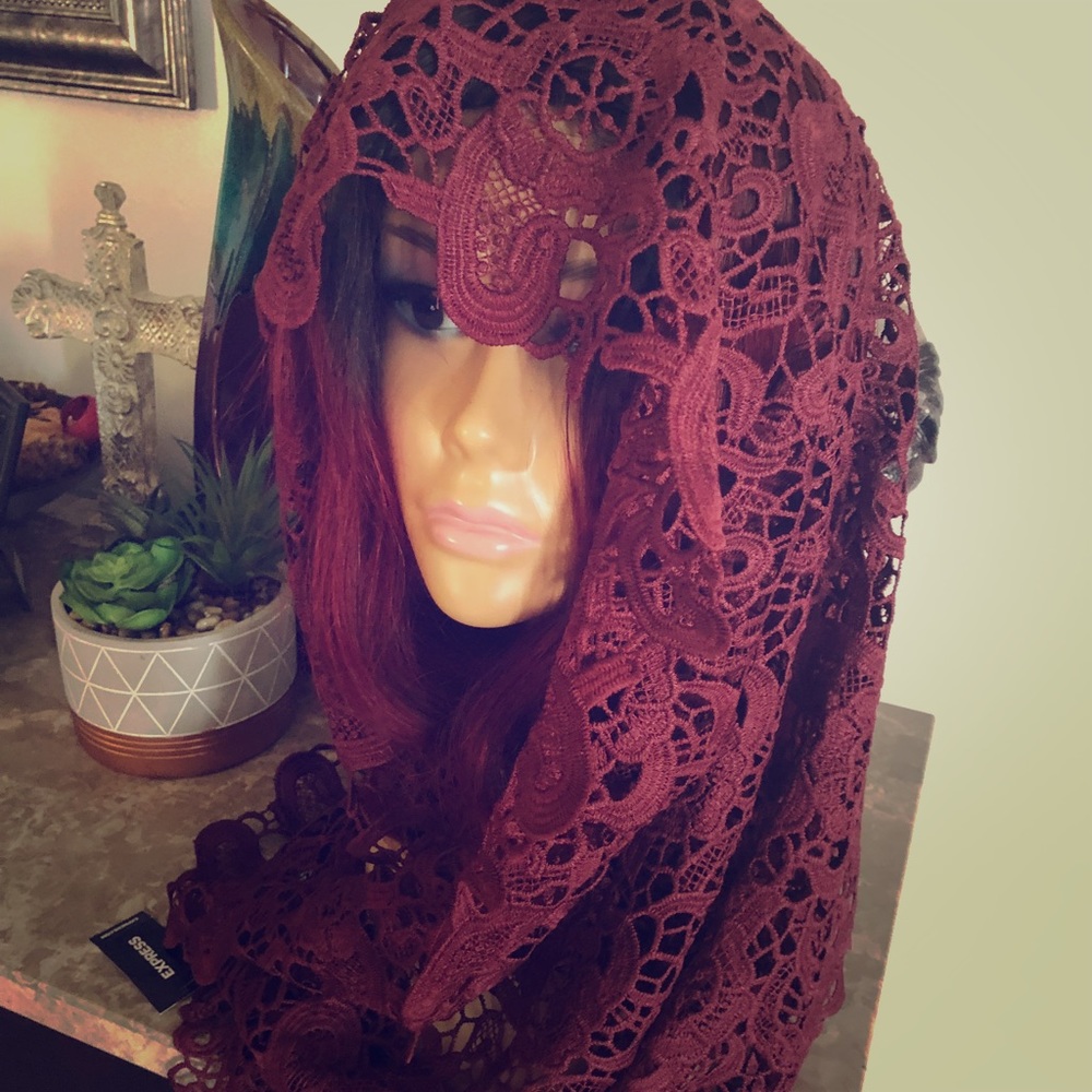 Express crochet scarf(Burgundy)